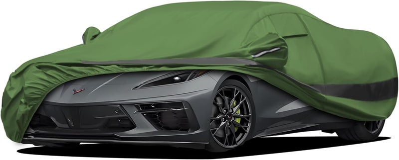 JURMON Heavy Duty Outdoor Car Cover Intended for Chevrolet Corvette,Waterproof All Weather for Automobiles, Outdoor Full Cover Rain Sun UV Protection with Zipper Cotton - Image 1